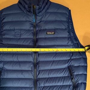 Patagonia Goose Down Sweater Puffer Vest Blue Men's Large With F8 Logo